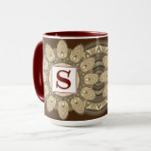 Aangepast initiaal grote koffie mok Mandala patroo (Voorkant links)
