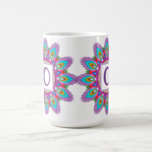 Aangepast initiaal grote koffie mok Mandala patroo (Center)