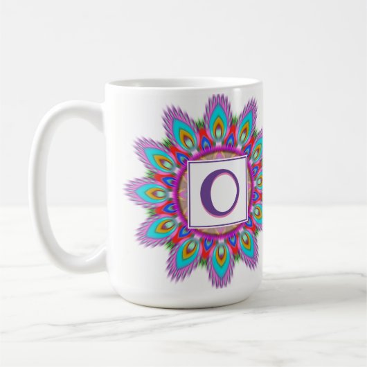 Aangepast initiaal grote koffie mok Mandala patroo (Links)