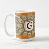 Aangepast initiaal grote koffie mok Mandala patroo (Links)