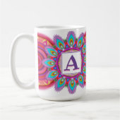 Aangepast initiaal grote koffie mok Mandala patroo (Links)