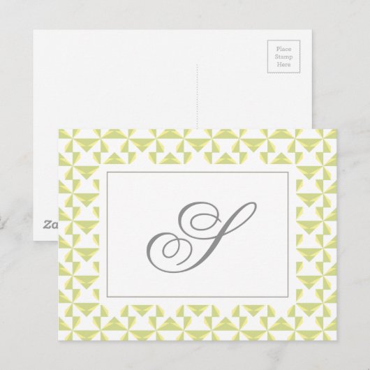 Aangepast Initiaal-inktvellen Briefkaart (Voorkant / Achterkant)