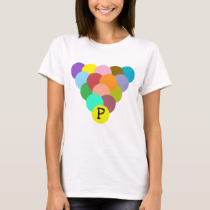 Aangepast Initiaal Kleurrijke regenboogcirkels dri T-shirt