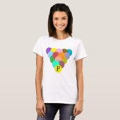 Aangepast Initiaal Kleurrijke regenboogcirkels dri T-shirt (Voorkant volledig)