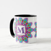 Aangepast initiaal koffie mok Mandala patroon (Voorkant links)