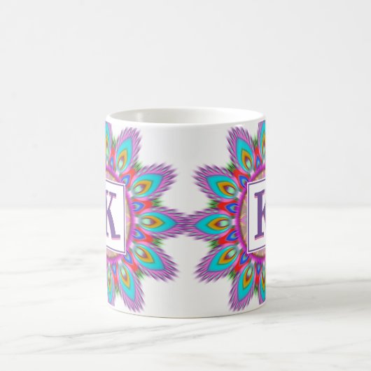 Aangepast initiaal koffie mok Mandala patroon (Center)