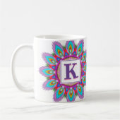Aangepast initiaal koffie mok Mandala patroon (Links)