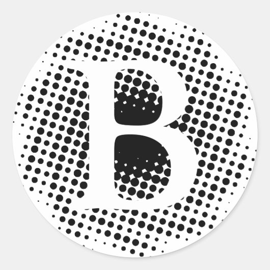 Aangepast initiaal Letter Ronde Sticker (Voorkant)