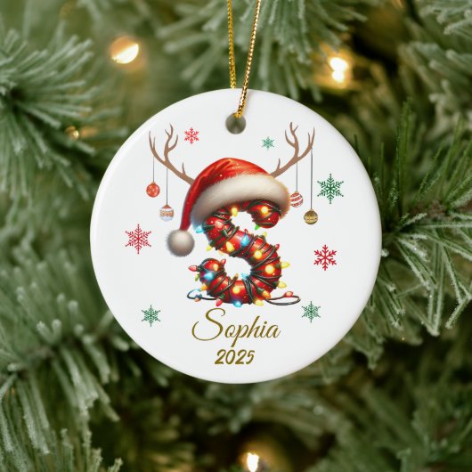 Aangepast Initiaal Licht Kerst Ornament (Boom)