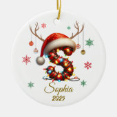 Aangepast Initiaal Licht Kerst Ornament (Voorkant)