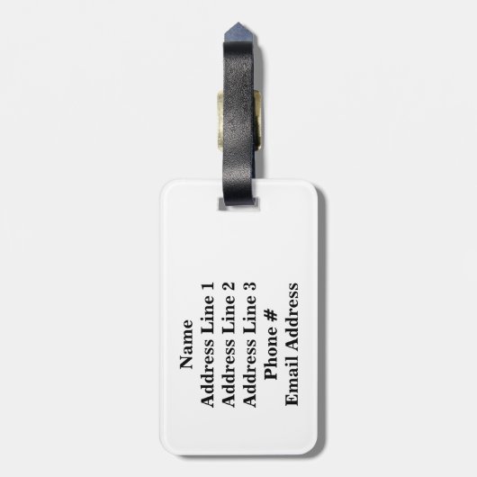 Aangepast Initiaal + lichtroze en dieproze strepen Bagagelabel (Achterkant verticaal)