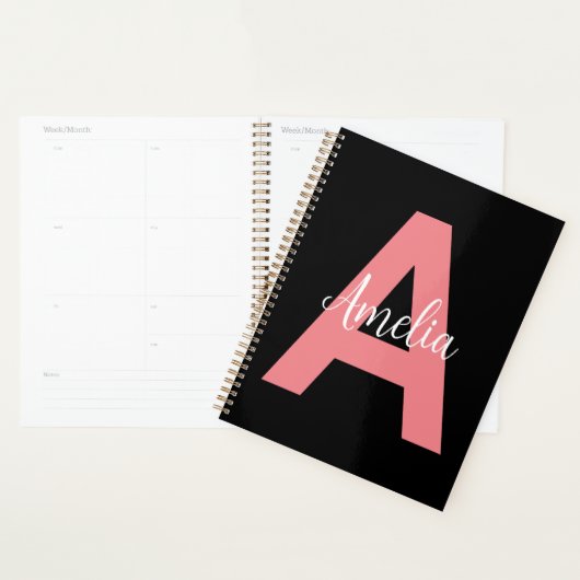 Aangepast Initiaal Modern Print Gepersonaliseerd M Planner (Display)