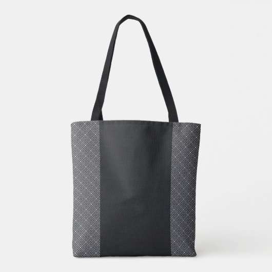 Aangepast Initiaal Monogram Grieks Key Laurel Kran Tote Bag (Achterkant)