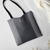 Aangepast Initiaal Monogram Grieks Key Laurel Kran Tote Bag