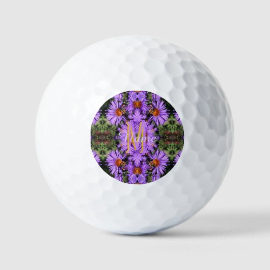 Aangepast initiaal monogram naam honingbij aster k golfballen (Voorkant)