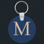 Aangepast initiaal monogram sleutelhanger<br><div class="desc">Custom Monogrammed sleutelhanger met elegante kleuren Personaliseer het nu; klik op de knop aanpassen om uw initiaal toe te voegen</div>