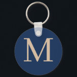 Aangepast initiaal monogram sleutelhanger<br><div class="desc">Custom Monogrammed sleutelhanger met elegante kleuren Personaliseer het nu; klik op de knop aanpassen om uw initiaal toe te voegen</div>