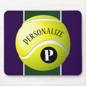 Aangepast Initiaal monogram Tennis Ball Naam Balle Muismat (Voorkant)