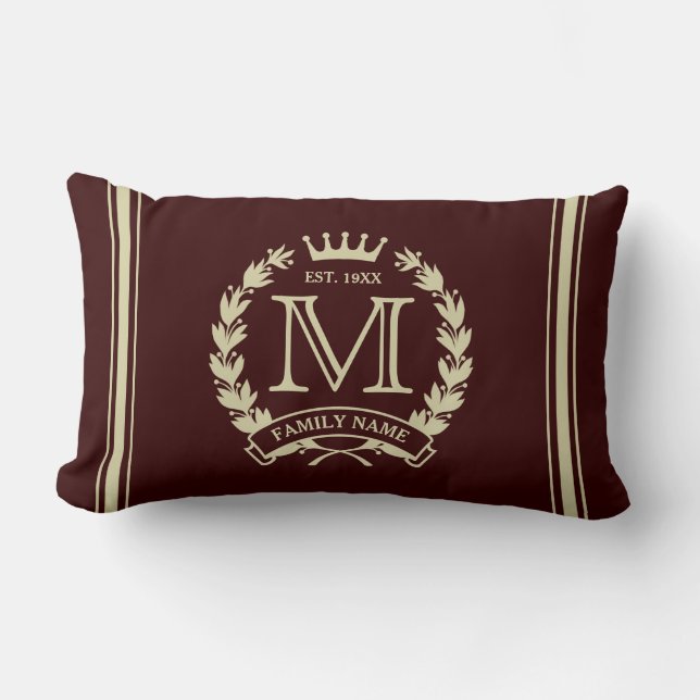 Aangepast Initiaal monogrammen Familie Logo Pillow Kussen (Voorkant)