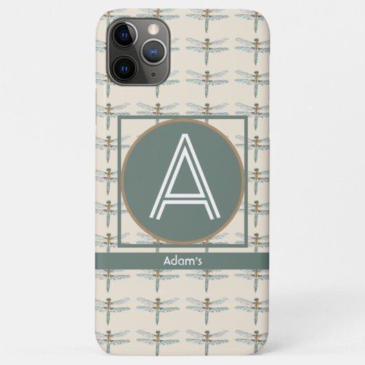AANGEPAST INITIAAL & NAAM DRAGONFLY PATTERN Case-Mate iPhone CASE (Achterkant)