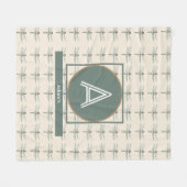 AANGEPAST INITIAAL & NAAM DRAGONFLY PATTERN FLEECE DEKEN (Voorkant (Horizontaal))