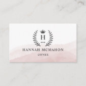 Aangepast Initiaal & Naam Zwart en Goud Monogramme Visitekaartje (Voorkant)