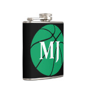 Aangepast Initiaal of nummer voor groene Basketbal Heupfles (Rechts)