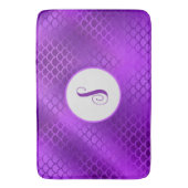 Aangepast initiaal paarse zeemeermin schalen patro badmat (Voorkant Verticaal)