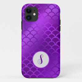 Aangepast initiaal paarse zeemeermin schalen patro Case-Mate iPhone case