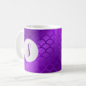 Aangepast initiaal paarse zeemeermin schalen patro koffiemok (Voorkant links)