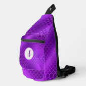 Aangepast initiaal paarse zeemeermin schalen patro sling bag (Rechterhoek)