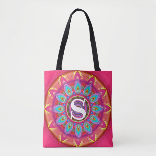 Aangepast initiaal psychedelische Canvas tas fuchs (Voorkant)