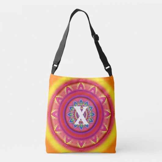 Aangepast initiaal psychedelische Cross Body Tas S (Achterkant)