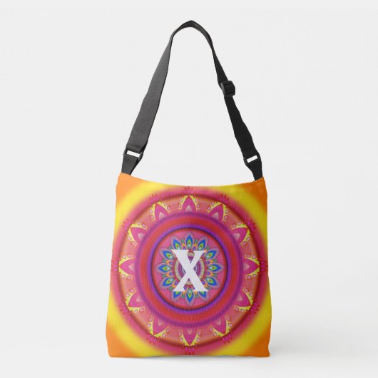Aangepast initiaal psychedelische Cross Body Tas S (Voorkant)