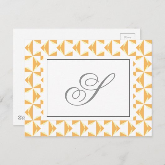 Aangepast Initiaal Pumpkin Pinwheels Briefkaart (Voorkant / Achterkant)