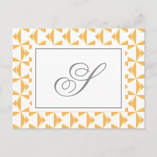 Aangepast Initiaal Pumpkin Pinwheels Briefkaart (Voorkant)