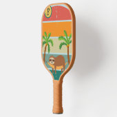 Aangepast Initiaal Retro Sloth Sunset Pickleball Paddle (Links)
