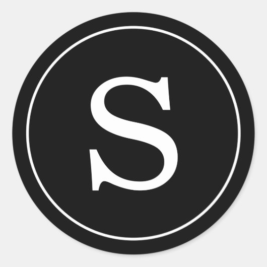 Aangepast Initiaal Ronde Sticker (Voorkant)