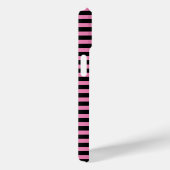 Aangepast Initiaal Roze en Zwart Gestreept Case-Mate iPhone Case (Achterkant / Rechts)