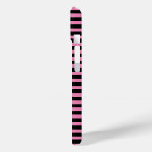 Aangepast Initiaal Roze en Zwart Gestreept Case-Mate iPhone Case (Achterkant / Links)