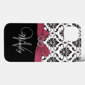 Aangepast Initiaal, roze, zwart-witpatroon Case-Mate iPhone Case (Achterkant (horizontaal))