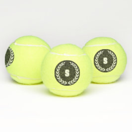 Aangepast initiaal "S" met stijlvolle kroonblad mo Tennisballen