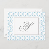 Aangepast Initiaal Sky Blue Pinwheels Briefkaart (Voorkant / Achterkant)