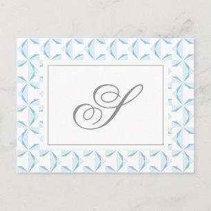 Aangepast Initiaal Sky Blue Pinwheels Briefkaart