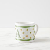 Aangepast Initiaal | Stijlvolle gouden Daisy Honin Espresso Kop (Voorkant rechts)