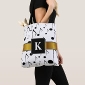 Aangepast Initiaal + Veel muzikale notitiepatroon Tote Bag (Dichtbij)