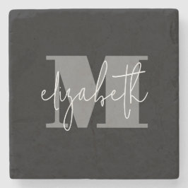 Aangepast Initiaal voor aangepaste naam van Monogr Stenen Onderzetter