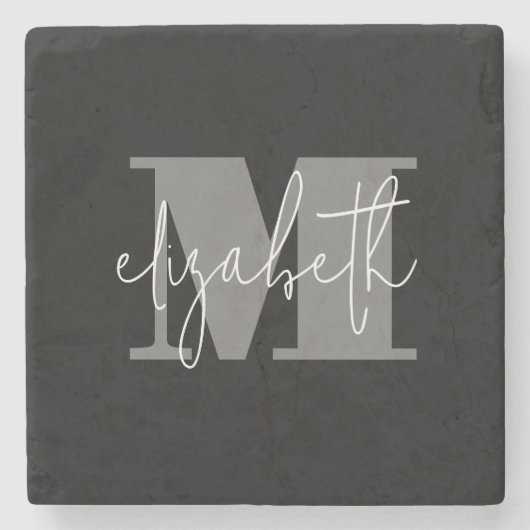 Aangepast Initiaal voor aangepaste naam van Monogr Stenen Onderzetter (Voorkant)