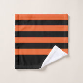 Aangepast Initiaal voor automatische zwart-Oranje Bad Handdoek (Wasdoekje)