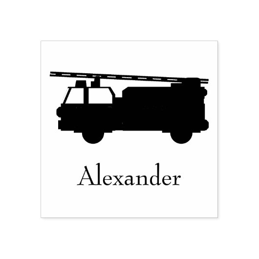 Aangepast Initiaal voor eigen naam vuurvrachtwagen Rubberstempel (Afrduk)